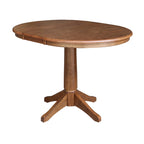 Ensemble table à manger extensible ronde 36" en bois massif avec 2 chaises