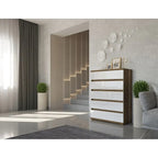 Commode 5 tiroirs en aggloméré stratifié