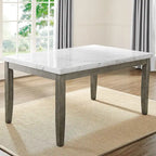 Ensemble de salle à manger 7 pièces avec plateau en placage de marbre et chaises rembourrées