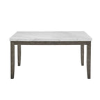 Ensemble de salle à manger 7 pièces avec plateau en placage de marbre et chaises rembourrées