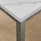 Ensemble de salle à manger 7 pièces avec plateau en placage de marbre et chaises rembourrées