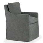Fauteuil d'appoint en tissu gris avec coussin en plumes et duvet