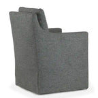 Fauteuil d'appoint en tissu gris avec coussin en plumes et duvet