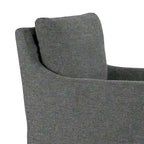 Fauteuil d'appoint en tissu gris avec coussin en plumes et duvet