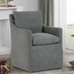 Fauteuil d'appoint en tissu gris avec coussin en plumes et duvet
