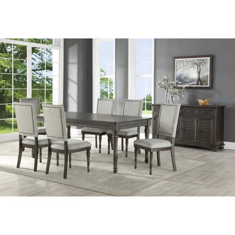 Table à manger en bois Lockwood de 80 pouces - Gris