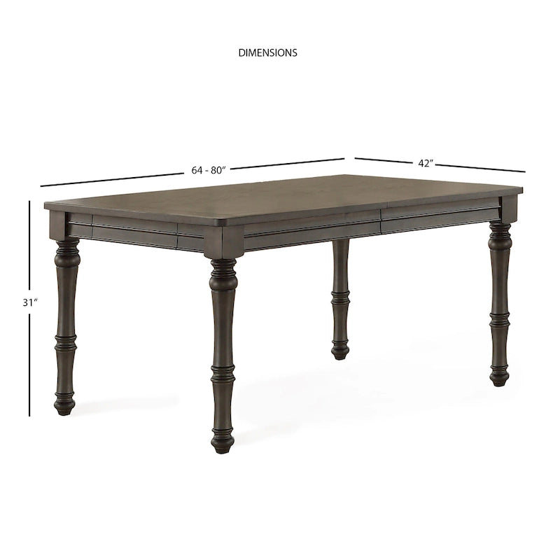 Table à manger en bois Lockwood de 80 pouces - Gris