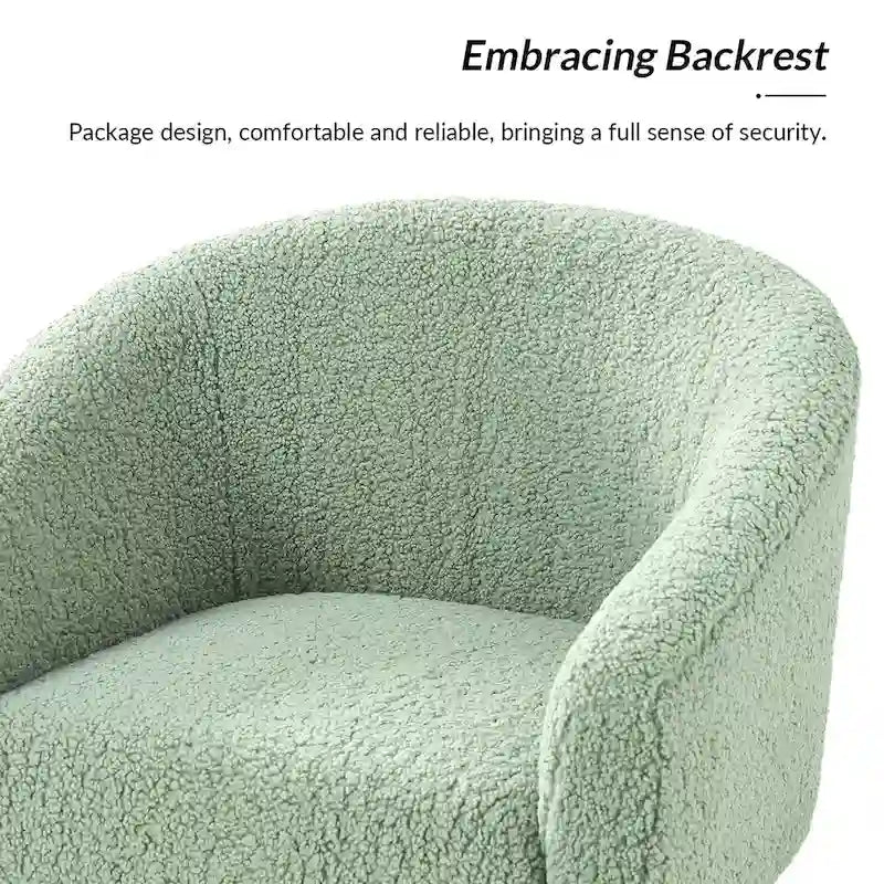 Fauteuil moderne en bouclette avec pieds en bois massif, lot de 2