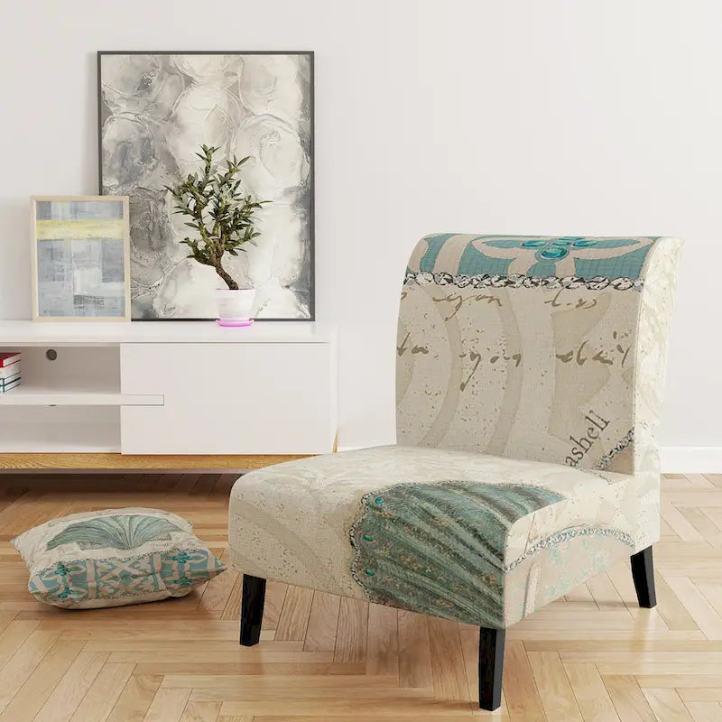 Chaise d'appoint rembourrée Seastar and Blue Sea Shell II