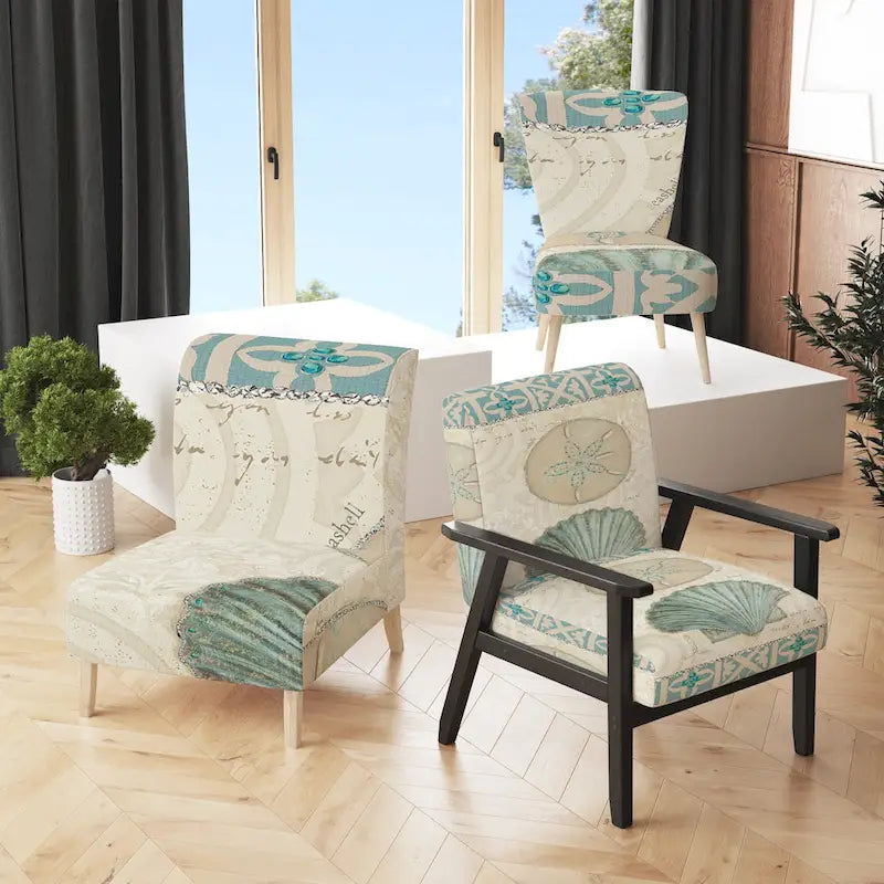 Chaise d'appoint rembourrée Seastar and Blue Sea Shell II