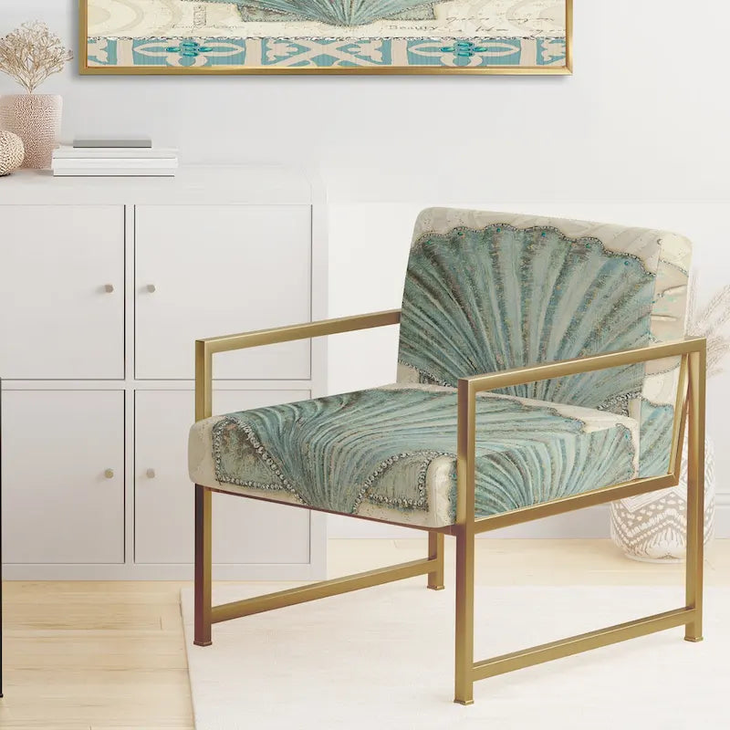 Chaise d'appoint rembourrée Seastar and Blue Sea Shell II