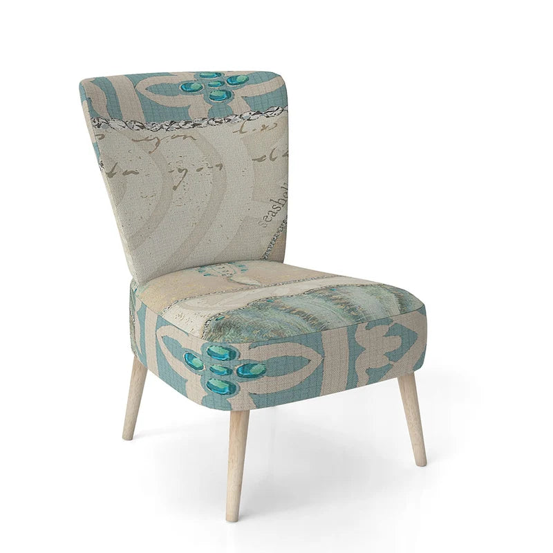 Chaise d'appoint rembourrée Seastar and Blue Sea Shell II