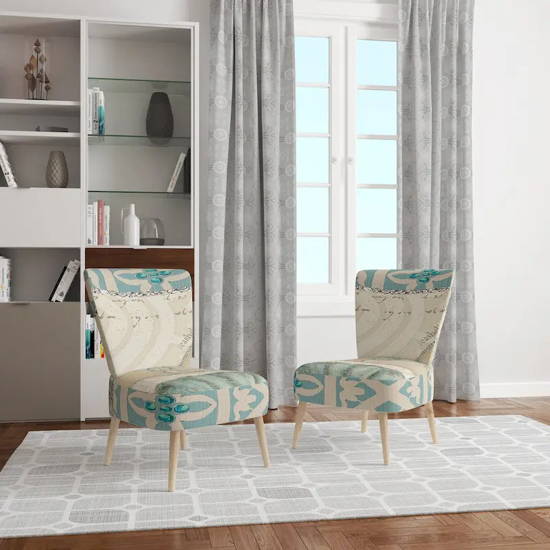 Chaise d'appoint rembourrée Seastar and Blue Sea Shell II