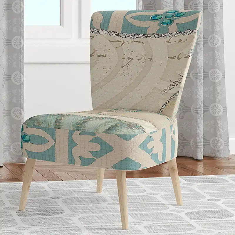 Chaise d'appoint rembourrée Seastar and Blue Sea Shell II