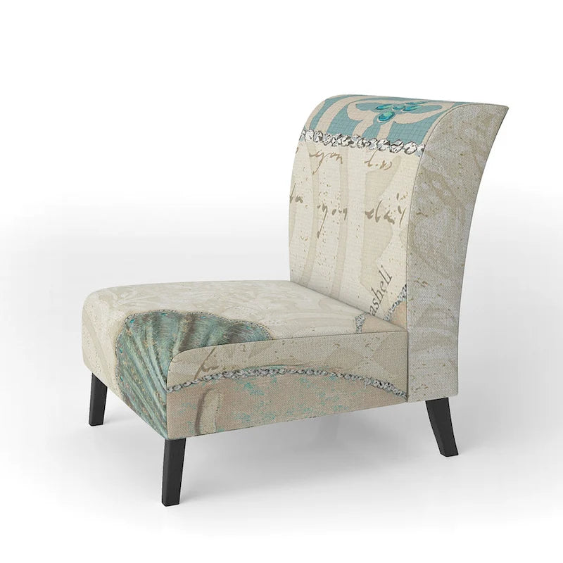 Chaise d'appoint rembourrée Seastar and Blue Sea Shell II