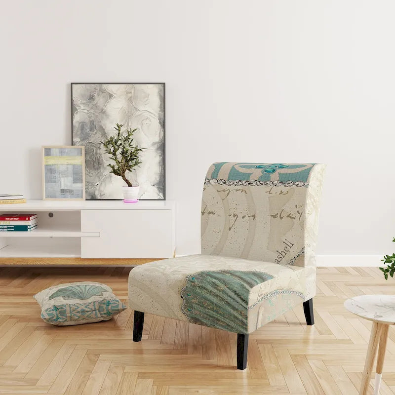 Chaise d'appoint rembourrée Seastar and Blue Sea Shell II