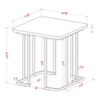 Table d'appoint carrée en faux marbre avec piètement en métal