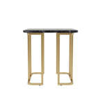 Table d'appoint carrée en faux marbre avec piètement en métal
