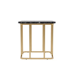 Table d'appoint carrée en faux marbre avec piètement en métal