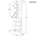 Meuble de rangement avec 2 portes et 4 tiroirs, étagère réglable