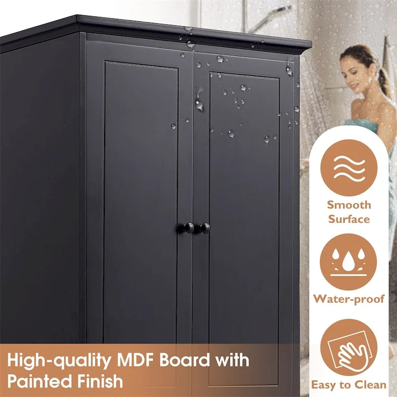 Meuble de rangement avec 2 portes et 4 tiroirs, étagère réglable