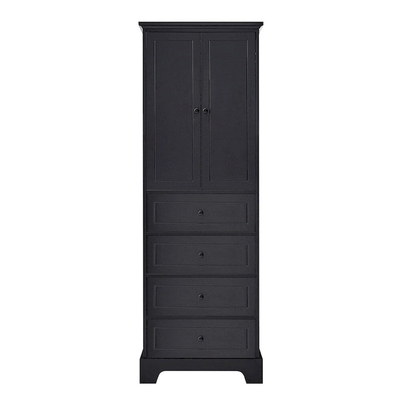 Meuble de rangement avec 2 portes et 4 tiroirs, étagère réglable