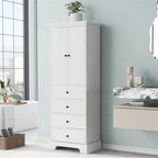 Meuble de rangement avec 2 portes et 4 tiroirs, étagère réglable