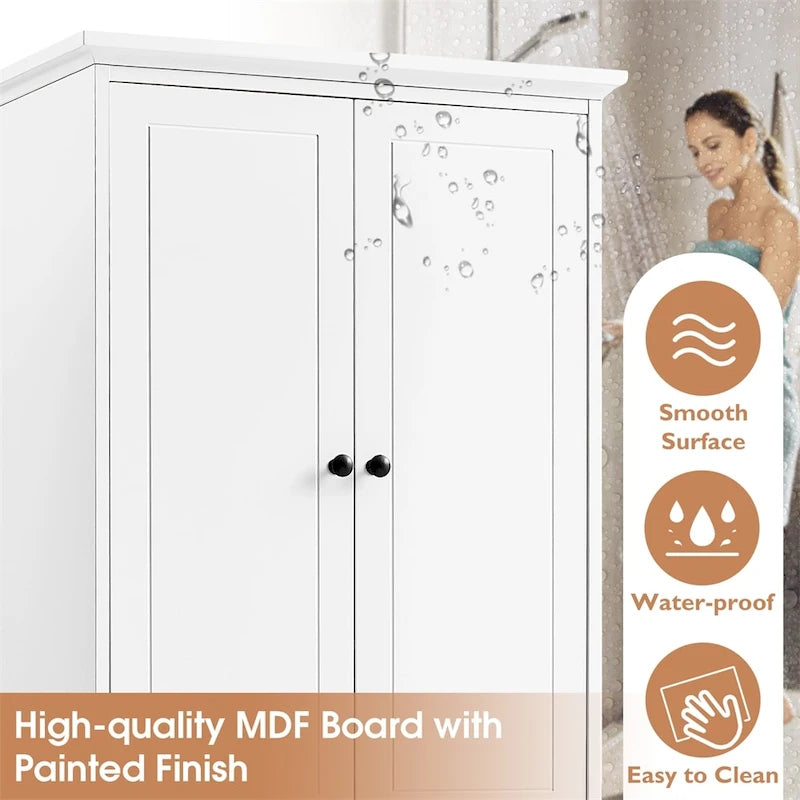 Meuble de rangement avec 2 portes et 4 tiroirs, étagère réglable