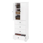 Meuble de rangement avec 2 portes et 4 tiroirs, étagère réglable