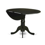 Ensemble de salle à manger rond 5 pièces avec rallonge rabattable et 4 chaises (finitions au choix)