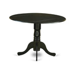 Ensemble de salle à manger rond 5 pièces avec rallonge rabattable et 4 chaises (finitions au choix)