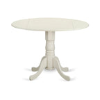 Ensemble de salle à manger rond 5 pièces avec rallonge rabattable et 4 chaises (finitions au choix)