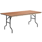 Table pliante rectangulaire en bois de 6 pieds