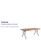 Table pliante rectangulaire en bois de 6 pieds