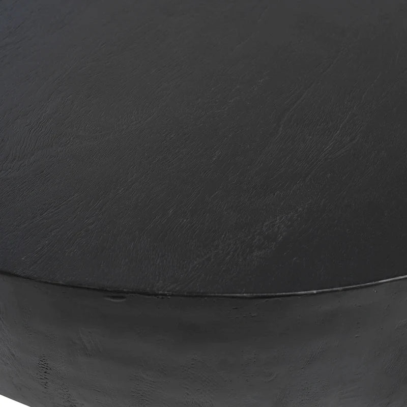 Table basse ronde en ébène – 42 L x 16 H x 42 P