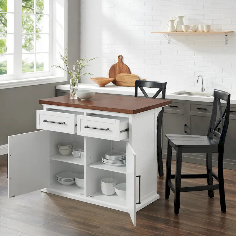 Chaises de salle à manger capitonnées à dossier roulé avec clous décoratifs, lot de 2