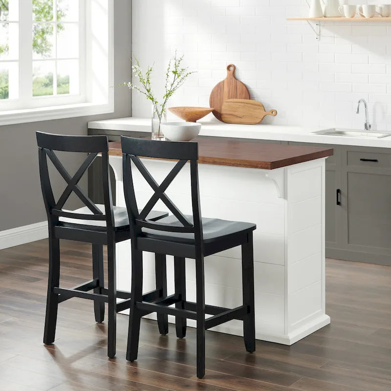 Chaises de salle à manger capitonnées à dossier roulé avec clous décoratifs, lot de 2