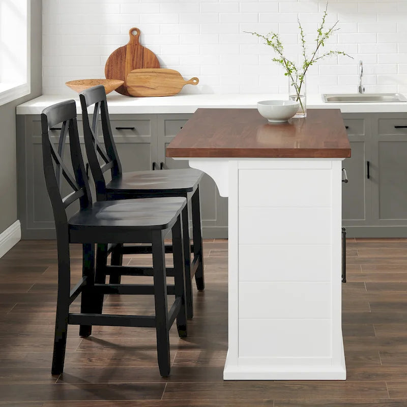 Chaises de salle à manger capitonnées à dossier roulé avec clous décoratifs, lot de 2
