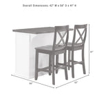 Chaises de salle à manger capitonnées à dossier roulé avec clous décoratifs, lot de 2