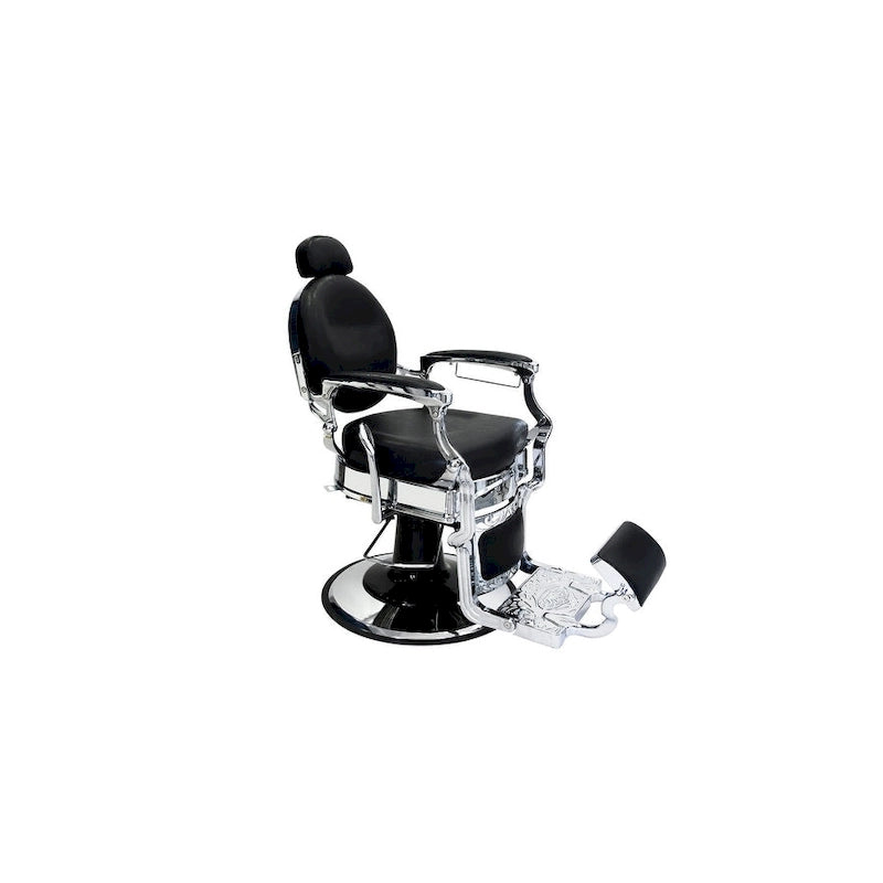 Fauteuil de barbier inclinable avec appuie-tête et repose-pieds réglables