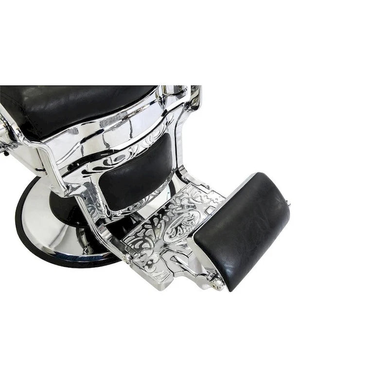 Fauteuil de barbier inclinable avec appuie-tête et repose-pieds réglables