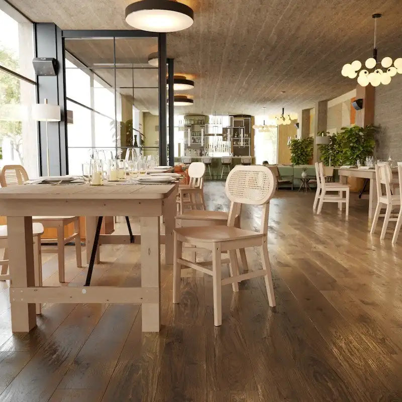 Lot de 2 chaises de salle à manger en rotin et bois