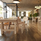 Lot de 2 chaises de salle à manger en rotin et bois
