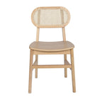 Lot de 2 chaises de salle à manger en rotin et bois