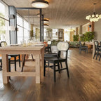 Lot de 2 chaises de salle à manger en rotin et bois