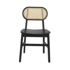 Lot de 2 chaises de salle à manger en rotin et bois
