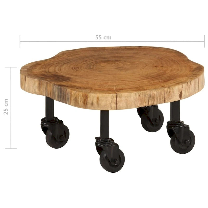 Table basse en acacia massif 23,6x21,7x9,8