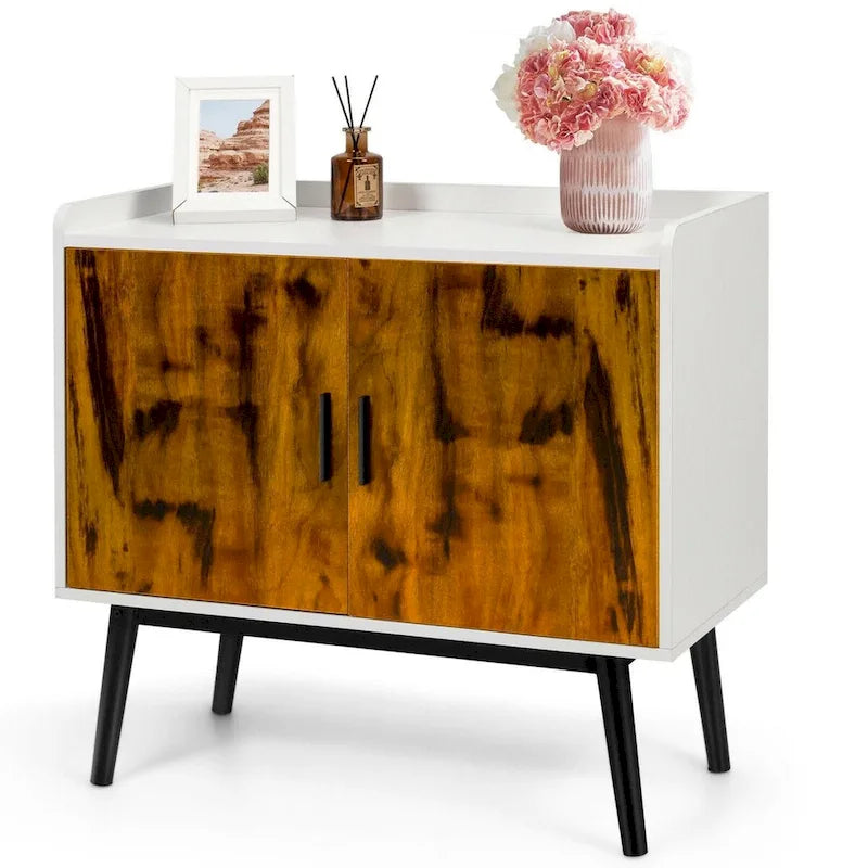 Armoire de rangement à 2 portes avec pieds en métal, 32 x 15 x 29 pouces