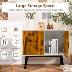 Armoire de rangement à 2 portes avec pieds en métal, 32 x 15 x 29 pouces