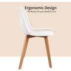 Lot de 2 chaises de salle à manger en plastique avec piètement en bois